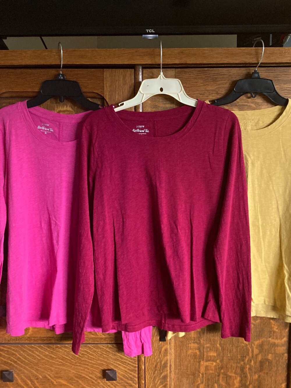 Lot of 3 J. Crew Factory Girlfriend Tees, Medium, Long-Sleeve, Like New